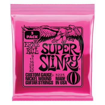 Ernie Ball Nickelwound Guitar Strings - Super Slinky/9-42, 3 PACK
