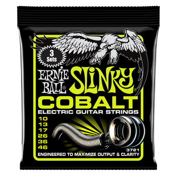 Ernie Ball Cobalt Guitar Strings - Regular Slinky, 10-46, 3 PACK