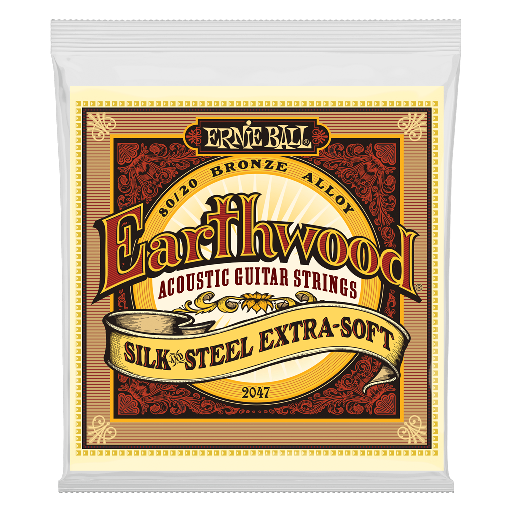 Ernie Ball Earthwood Acoustic Guitar Strings Silk Steel Extra