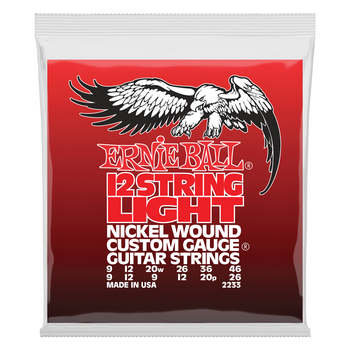 Ernie Ball Nickelwound Custom Gauge Guitar Strings - Light/9-46 and 9-26, 12 string