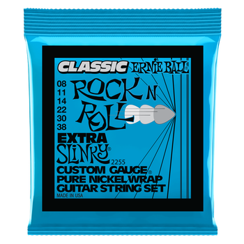 Ernie Ball Classic Rock 'n' Roll Pure Nickel Guitar Strings - Extra Slinky/8-38