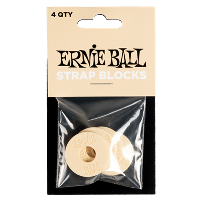 Ernie Ball Strap Blocks - Cream, 4 pack
