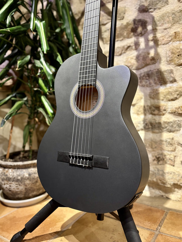 Tanglewood Enredo Madera Elegante EM ETLCE Electro-Classical - Full Size Cutaway / Linden - Metallic Grey Satin