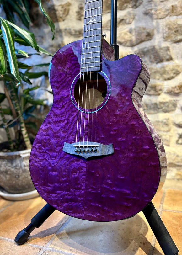 Tanglewood Azure TA4CE-PU Electro-Acoustic - Super Folk / Quilted Ash Top - Foxglove Purple