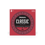 D'Addario Classical Guitar Strings - Classic Nylon Student 4/4 Size, Normal Tension - 3 PACK