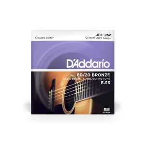 D'Addario Acoustic Guitar Strings - Custom Light/11-52, 80/20 Bronze