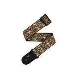 D'Addario Eco Persian Woven Guitar Strap - Black and Gold