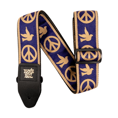 Ernie Ball Jacquard Strap - Peace Love Dove / Navy Blue and Beige