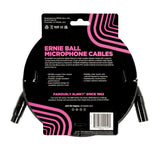 Ernie Ball XLR (M) to XLR (F) Microphone Cable - Black, 20 ft