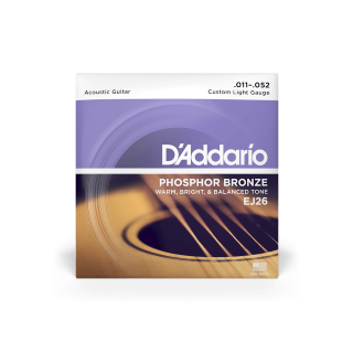 D'Addario Acoustic Guitar Strings - Custom Light/11-52, Phosphor Bronze