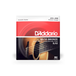 D'Addario Acoustic Guitar Strings - Medium/13-56, 80/20 Bronze