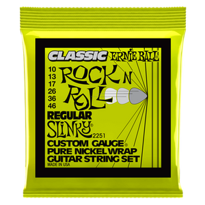 Ernie Ball Classic Rock 'n' Roll Pure Nickel Guitar Strings - Regular Slinky/10-46