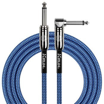 Kirlin Fabric Series Straight to Angle Instrument Cable - Blue, 20 ft