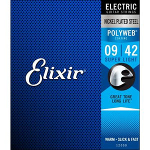 Elixir Electric Guitar Strings - Super Light/9-42, Polyweb Coating