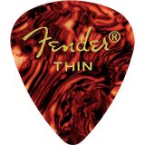 Fender Classic Celluloid 351 Tortoiseshell Picks - Thin, 12 pack