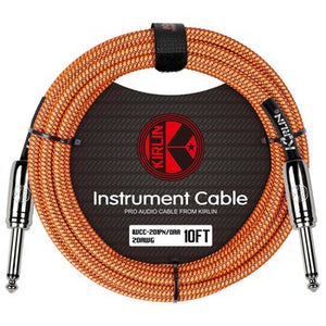 Kirlin Fabric Series Straight to Straight Instrument Cable - Orange, 10 ft