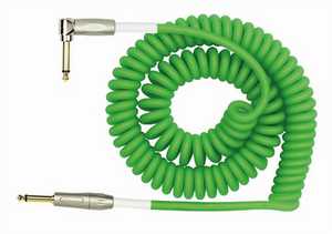 Kirlin Premium Coil Straight to Angle Instrument Lead - Green, 30 ft