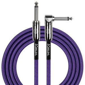 Kirlin Fabric Series Straight to Angle Instrument Cable - Purple, 20 ft
