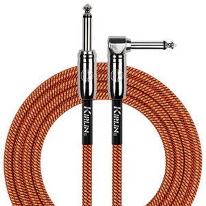 Kirlin Fabric Series Straight to Angle Instrument Cable - Orange, 20 ft