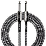 Kirlin Fabric Series Straight to Straight Instrument Cable - Black, 20 ft