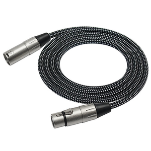 Kirlin XLR (M) to XLR (F) Mic Cable - Black Woven, 20 ft