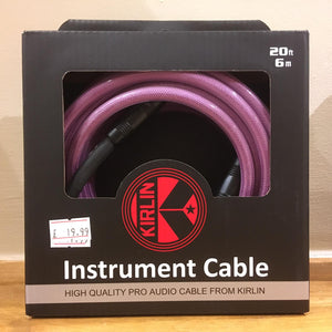 Kirlin Fabric Gel Series Straight to Straight Instrument Cable - Purple, 20 ft
