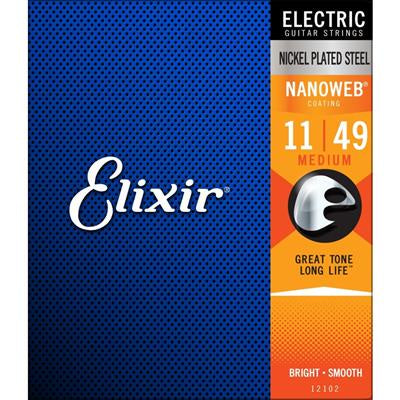 Elixir Electric Guitar Strings - Medium/11-49, Nanoweb Coating