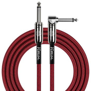 Kirlin Fabric Series Straight to Angle Instrument Cable - Red, 20 ft