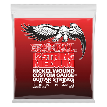 Ernie Ball Nickelwound Custom Gauge Guitar Strings - Medium/11-52 and 11-28, 12 string