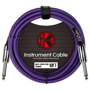 Kirlin Fabric Series Straight to Straight Instrument Cable - Purple, 10 ft