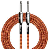 Kirlin Fabric Series Straight to Straight Instrument Cable - Orange, 20 ft