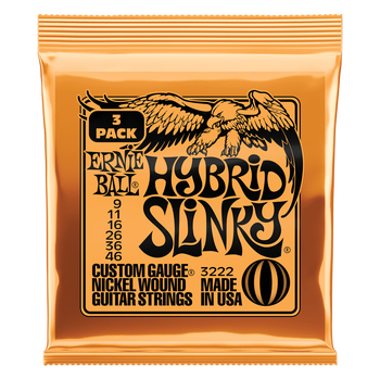 Ernie Ball Nickelwound Guitar Strings - Hybrid Slinky/9-46, 3 PACK