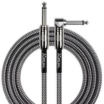 Kirlin Fabric Series Straight to Angle Instrument Cable - Black, 20 ft