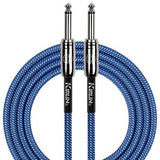 Kirlin Fabric Series Straight to Straight Instrument Cable - Blue, 20 ft