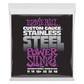 Ernie Ball Custom Gauge Stainless Steel Guitar Strings - Power Slinky/11-48