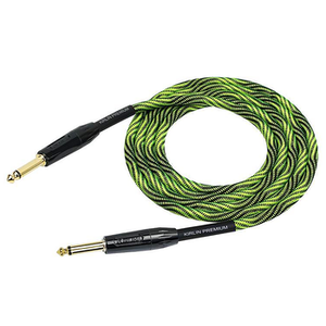 Kirlin Premium Plus Wave Straight to Straight Instrument Cable - Green, 10 ft