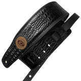 Basso K2 3" Leather Strap - Croc Black