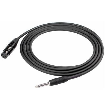 Kirlin Deluxe Jack to XLR (F) Mic Lead / Patch Cable - Black, 25 ft