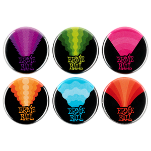 Ernie Ball Colours of Rock 'n' Roll Assorted Badges - 6 Pack