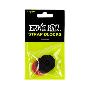 Ernie Ball Strap Blocks - Red and Black, 4 pack