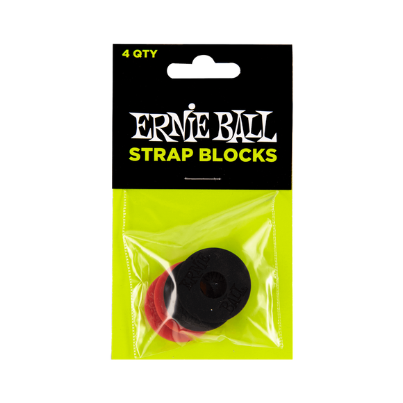 Ernie Ball Strap Blocks - Red and Black, 4 pack