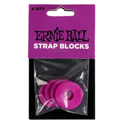 Ernie Ball Strap Blocks - Purple, 4 pack